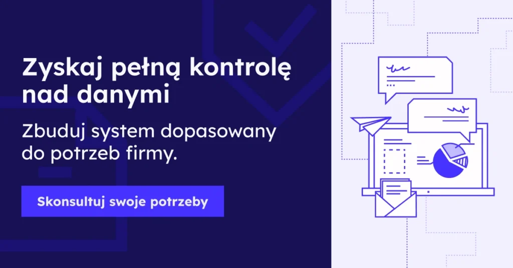 Grafika promująca rozwiązania do zarządzania danymi – centralne repozytorium, katalog danych i system MDM jako narzędzia do uporządkowania informacji w firmie.